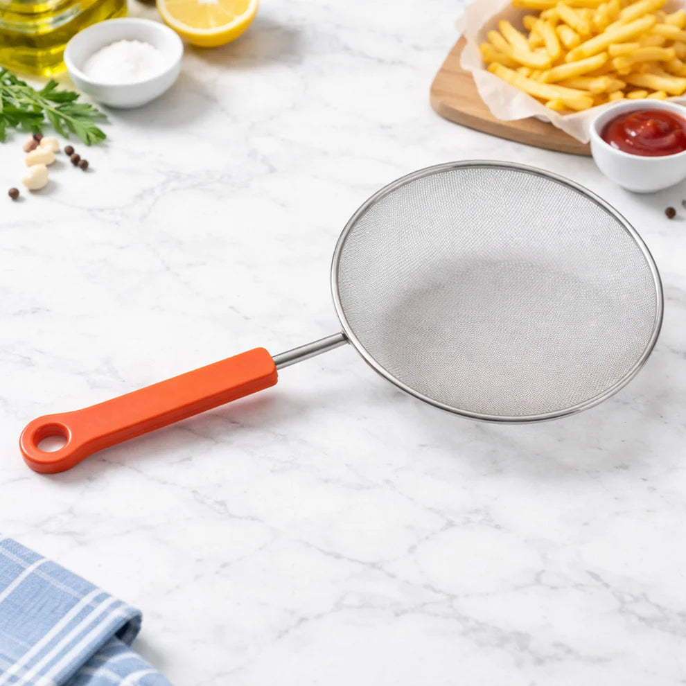 Utensia Fine Mesh Stainless Steel Strainer | Multipurpose Kitchen Sieve for Frying, Filtering & Draining