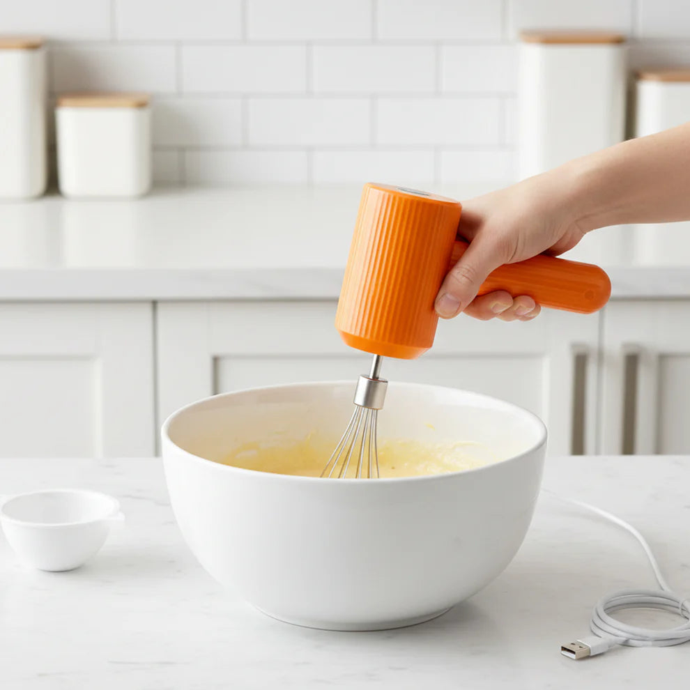 USB Rechargeable Electric Handheld Whisk Mixer | Portable Milk Frother & Egg Beater