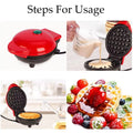 Utensia Heart Shape Mini Waffle Maker | Non-Stick Electric Breakfast Maker