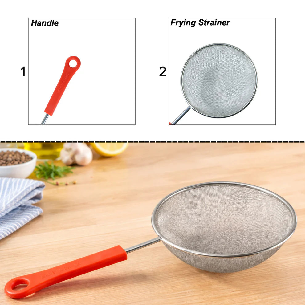 Utensia Fine Mesh Stainless Steel Strainer | Multipurpose Kitchen Sieve for Frying, Filtering & Draining