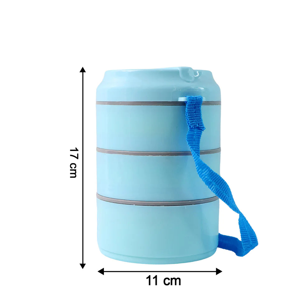 3-Layer Insulated Lunch Box Set with Handle & Carry Strap | Leakproof Food Container
