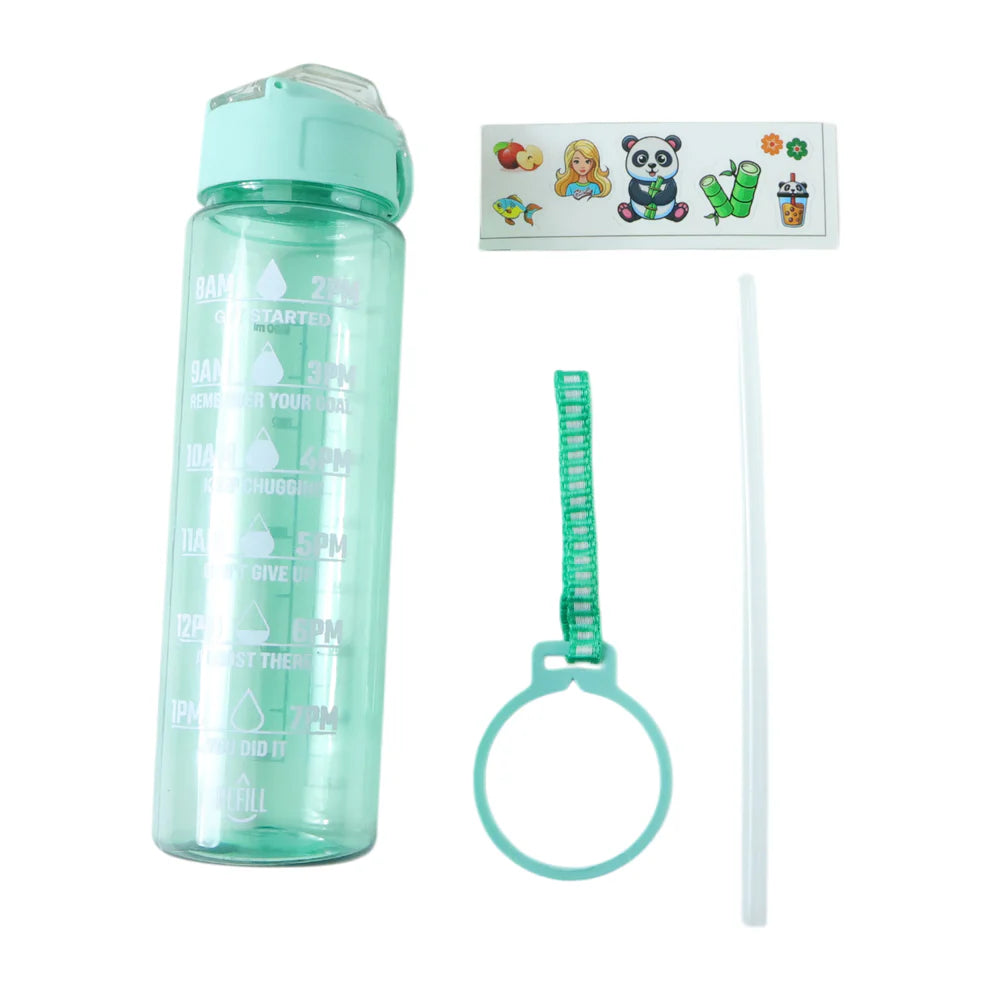 Utensia Motivational Water Bottle with Time Marker & Straw | Leakproof Flip-Top Lid | BPA-Free Fitness Water Bottle