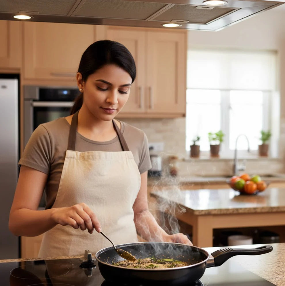 Utensia Hard Anodized Nonstick Tadka Fry Pan | Induction Base Tempering Pan for Everyday Cooking