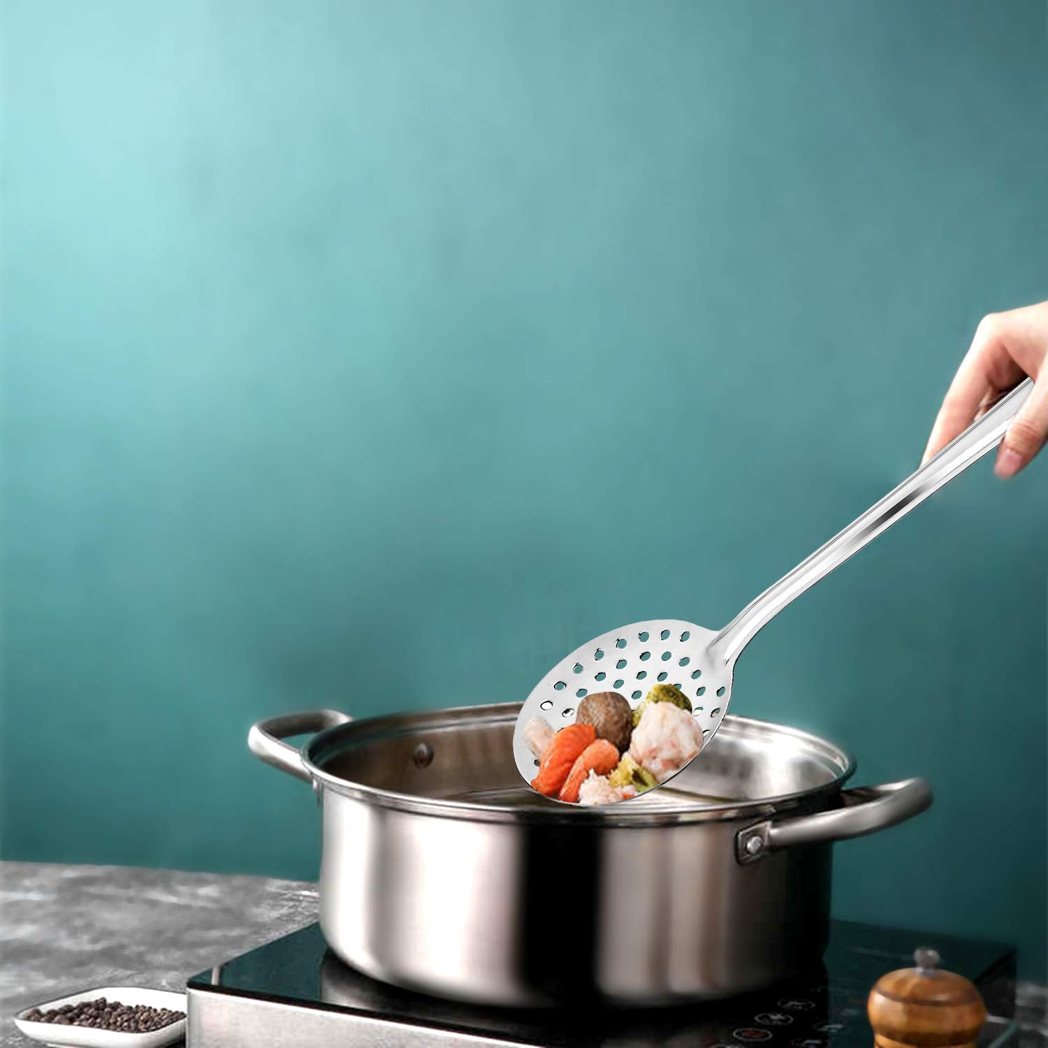 SPRINGWAY - Brand of Happiness | Unique Stainless Steel Cooking & Serving Spoon (Set of 5)