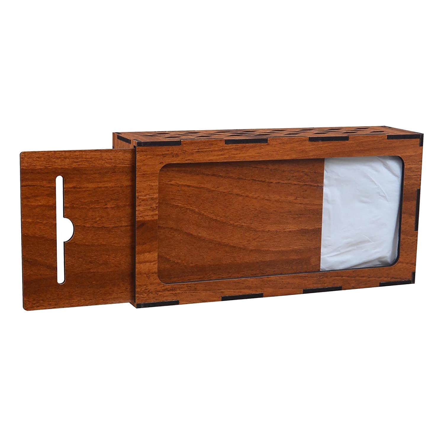 KBR Wooden Tissue Paper Box | Decorative and Stylish Wooden Tissue Holder Stand for Car, Home, Office Desk, Resturant and Cafeteria (Rectangle)