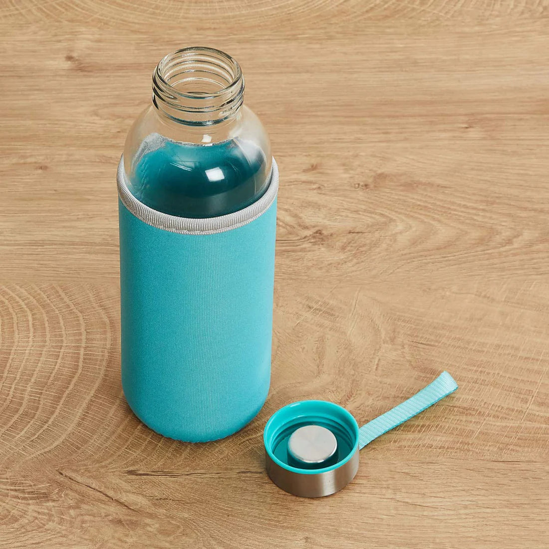 Utensia Glass Water Bottle with Protective Cover – 500ml