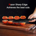Professional Stainless Steel Kitchen Knife Set, 3-Piece Meat and Chef's Knife with Non-Slip Handle, Manual Sharpening for Home and Restaurant Use, Includes Covers (Black)