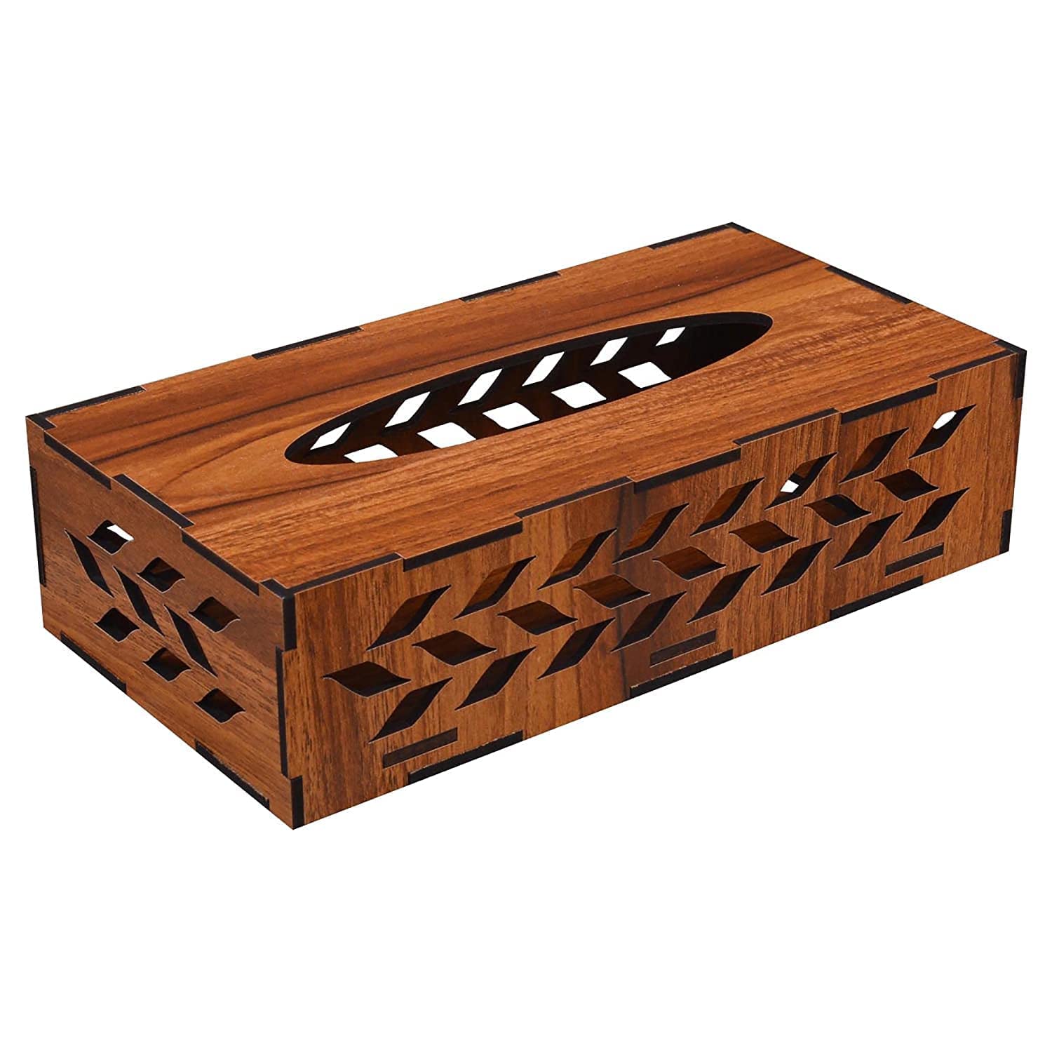 KBR Wooden Tissue Paper Box | Decorative and Stylish Wooden Tissue Holder Stand for Car, Home, Office Desk, Resturant and Cafeteria (Rectangle)