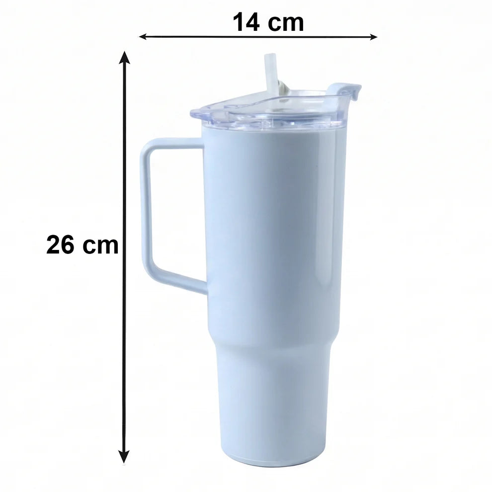 Travel Sipline Tumbler with Handle, Lid & Straw | Large Capacity Insulated Drink Cup